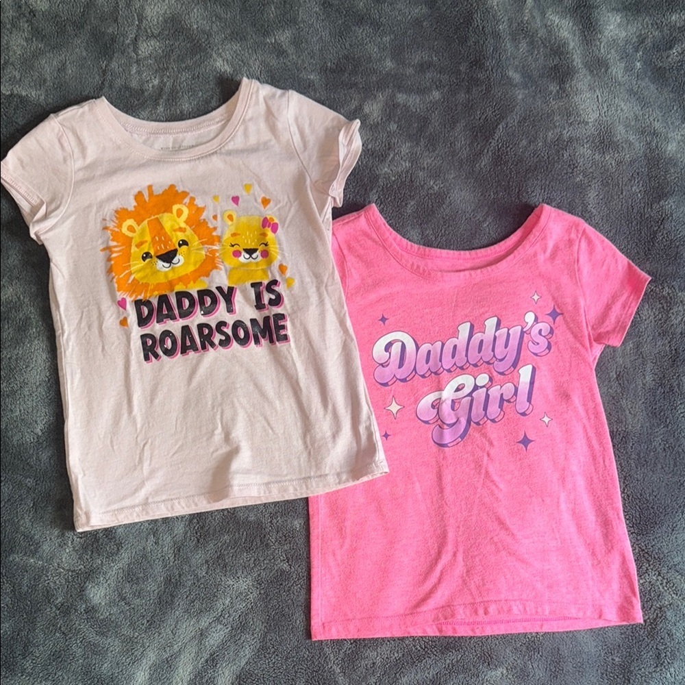 The Children's Place Pink ‘Daddy’ Graphic Tees | 4T & 5T | 4 Items